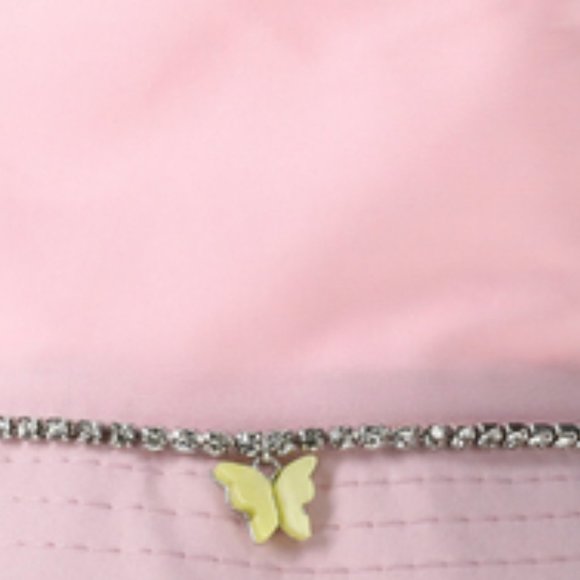 Butterfly Pink Rhinestone embellished Lined Bucket Hat OS New - Picture 5 of 8